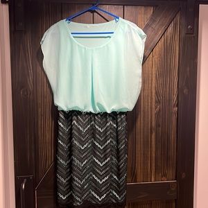 Maurice’s aqua and black lace dress